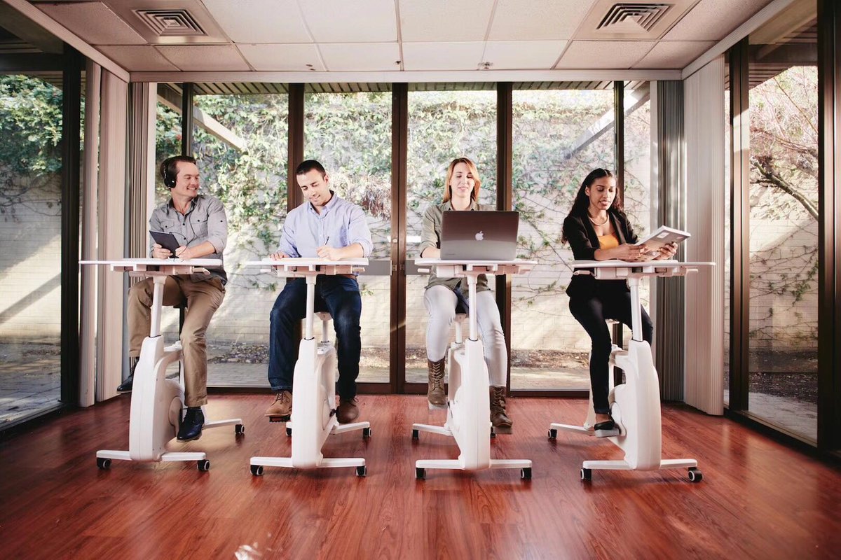 En formation sur vélo bureau